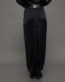 Black Satin Slit Skirt