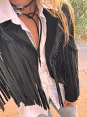 Faux Suede Fringe Jacket