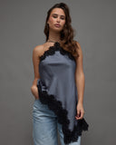 Asymmetrical Satin Lace Top