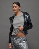 Shiny Faux Leather Jacket