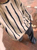 The Soft Striped Cozy Knit navy blue
