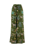 Safari Print Wide-Leg Pants