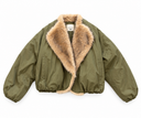 Olive Faux Fur Bomber coat