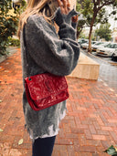 Layered Knit Sweater gray