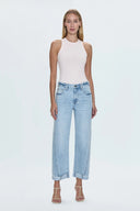 KACEY MID RISE CUFFED STRAIGHT JEAN - BERKELEY