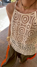 Boho Crochet Circle Lace Tank Top