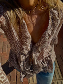 Boho Ruffle Blouse