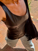 Faux Leather Corset Top
