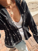 Embroidered Boho Wrap Jacket