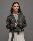 Distressed Faux Leather Jacket