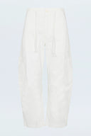 SABRINA CURVED UTILITY PANTS - WHITE
