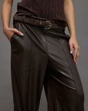 Wide-Leg Leather Pants