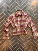 Cropped Flannel Plaid Shirt
