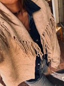 Beige Fringe Hug
