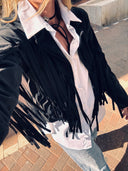 Faux Suede Fringe Jacket