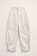 wide-leg trousers with hem tabs cream
