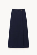 Wrap-Front Slit Skirt