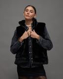 Black Faux Fur Vest