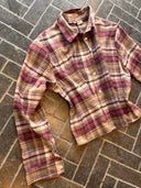 Cropped Flannel Plaid Shirt