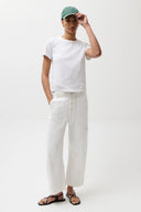 SABRINA CURVED UTILITY PANTS - WHITE
