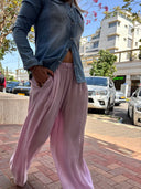 Wide-Leg Cupro Pants
