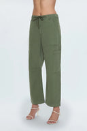 SABRINA CURVED UTILITY PANTS - MEADOW