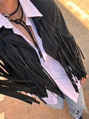 Faux Suede Fringe Jacket