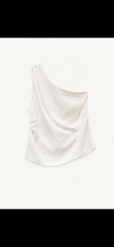 Linen Blend One Shoulder