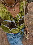 Smocked Boho Ruffle Crop Top