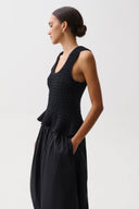 ANNA PEPLUM SWEATER - BLACK