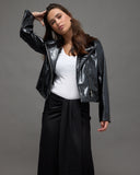 Black Satin Slit Skirt