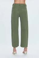 SABRINA CURVED UTILITY PANTS - MEADOW