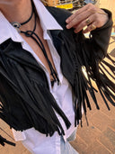 Faux Suede Fringe Jacket