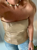 LEATHER CORSET TOP