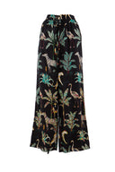 Safari Print Wide-Leg Pants