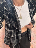 Black & White Tweed Plaid Jacket