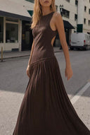 Open Back Drop Waist Maxi Dress