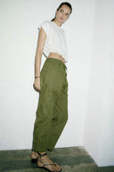 SABRINA CURVED UTILITY PANTS - MEADOW