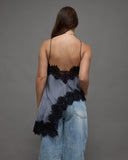 Asymmetrical Satin Lace Top