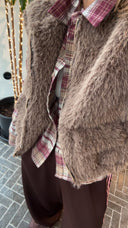 Cropped Flannel Plaid Shirt