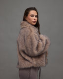 Tartan Lined Fur Coat