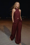 ףMerlot Wide-Leg Pants