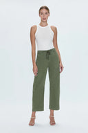 SABRINA CURVED UTILITY PANTS - MEADOW