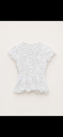 Ivory Floral Lace Peplum Top