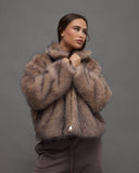 Tartan Lined Fur Coat