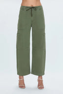 SABRINA CURVED UTILITY PANTS - MEADOW