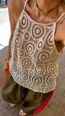 Boho Crochet Circle Lace Tank Top