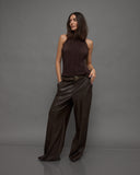 Wide-Leg Leather Pants