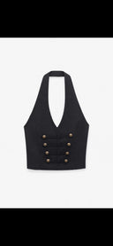 Buttoned Halter Top