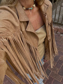 Faux Suede Fringe Jacket